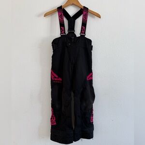 FXR Youth Clutch Pant Snow Pants Overalls Snow Bibs Size 8 Pink and Black
